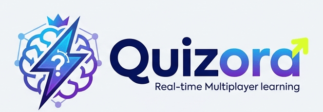 Quizora multiplayer quiz app logo and branding